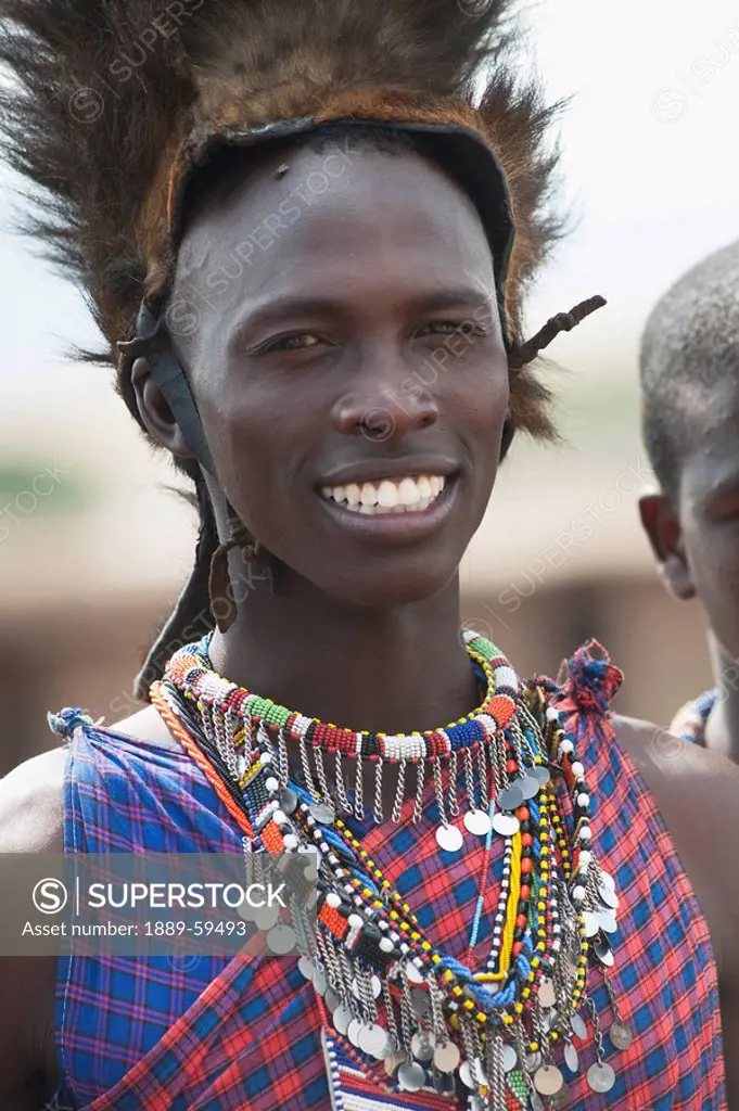 Maasai man with traditional costume, Kenya, Africa