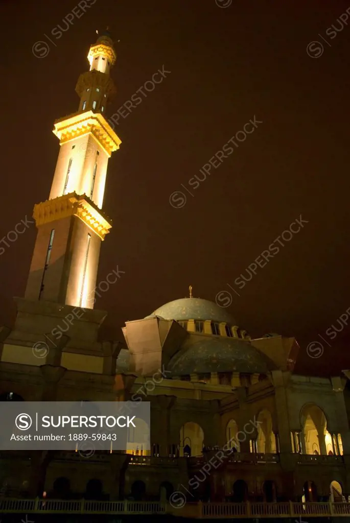 Kuala Lumpur, Malaysia, A Building Illumination At Night