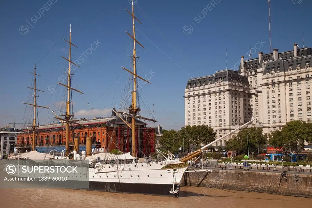 Buenos Aires, Argentina, A Ship Docked In Puerto Madero