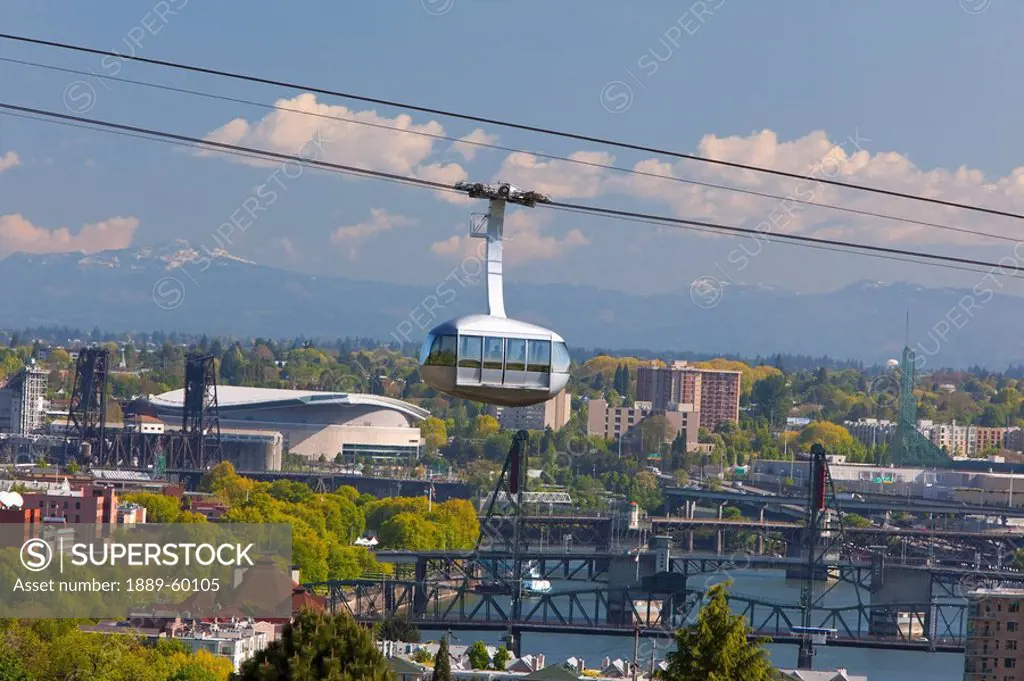 Portland, Oregon, United States Of America, Portland Aerial Ohsu Tram