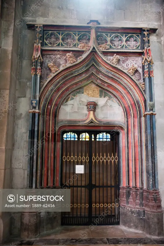 interior doorway of st. lazarus´ cathedral, autun, bergandy, france