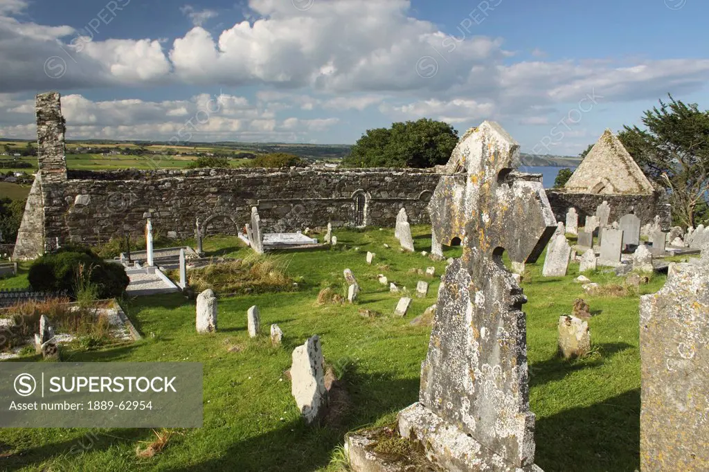 ardmore cathedral and cemetery in munster region, county waterford, ireland