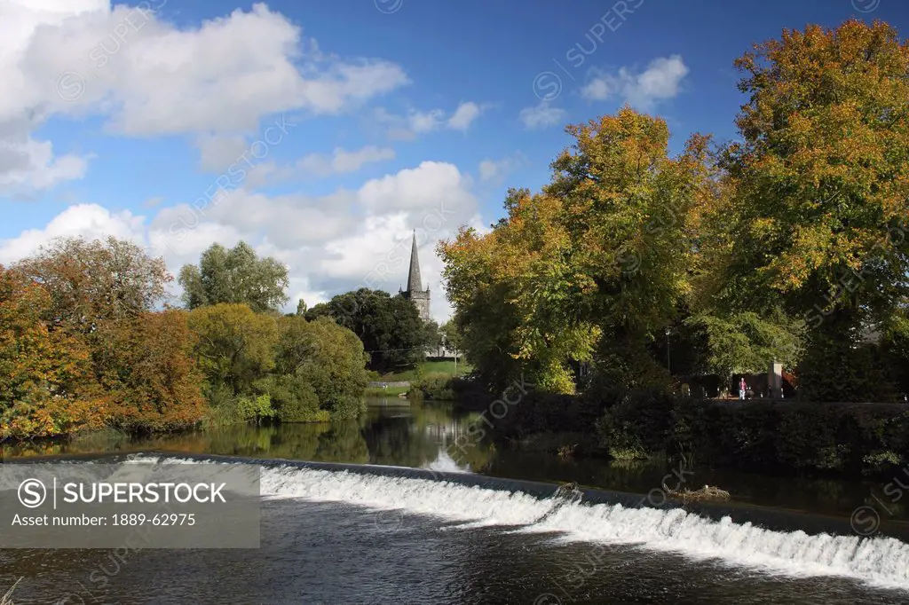 water flowing over a ledge in the river, cahir, county tipperary, ireland
