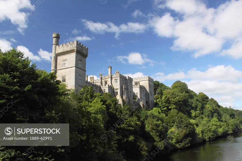 lismore castle and blackwater river in munster region, lismore, county waterford, ireland