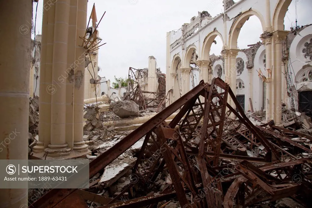 the ruins of the catholic cathedral of our lady after the haitian earthquake, port_au_prince, haiti