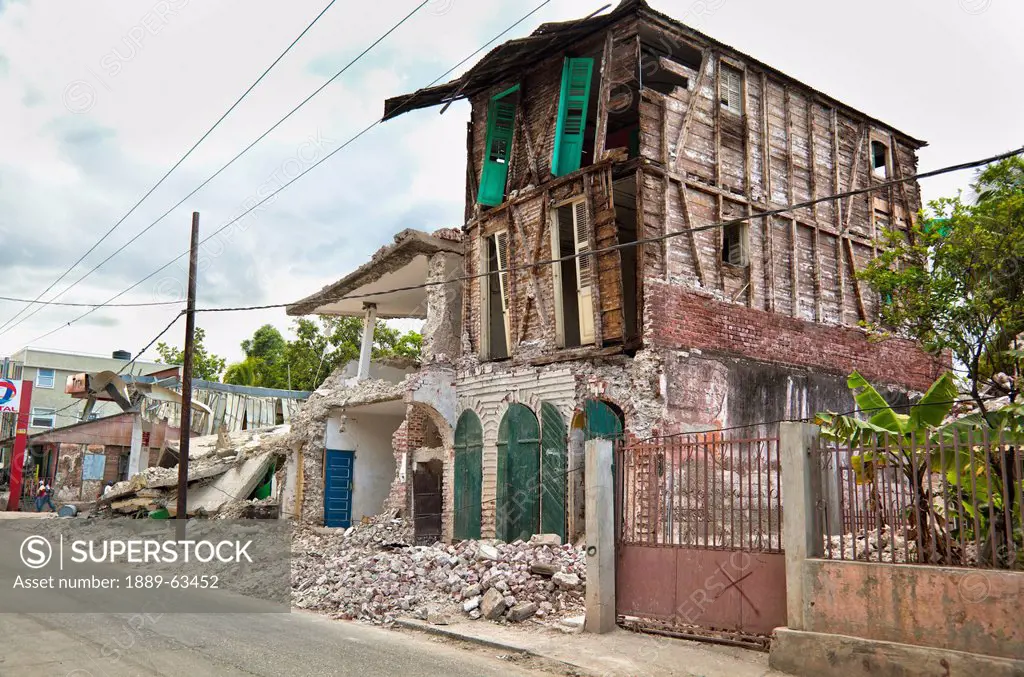 buildings collapsed after the earthquake, jacmel, haiti