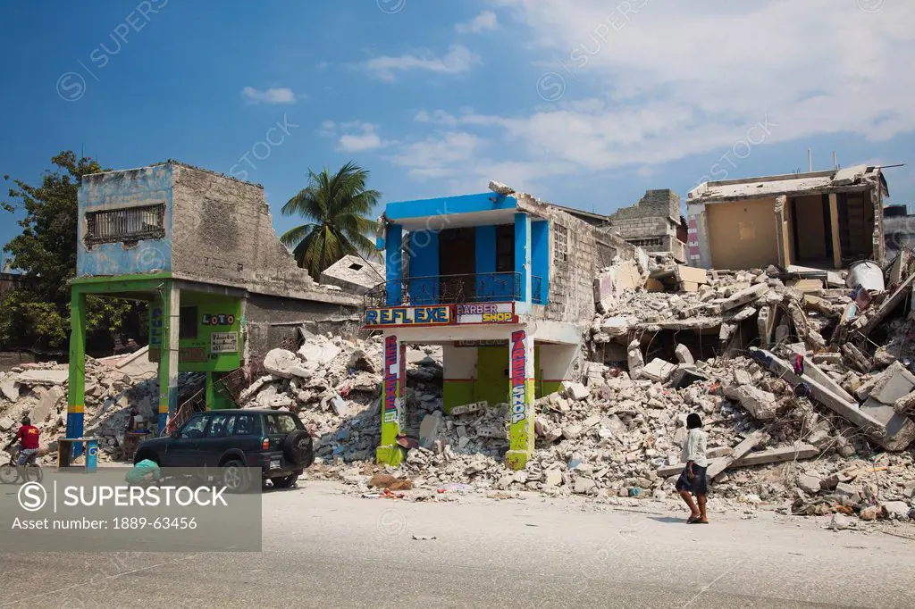collapsed building after the earthquake, port_au_prince, haiti