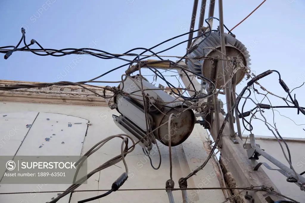 damaged electrical wires and transformers after the earthquake, port_au_prince, haiti