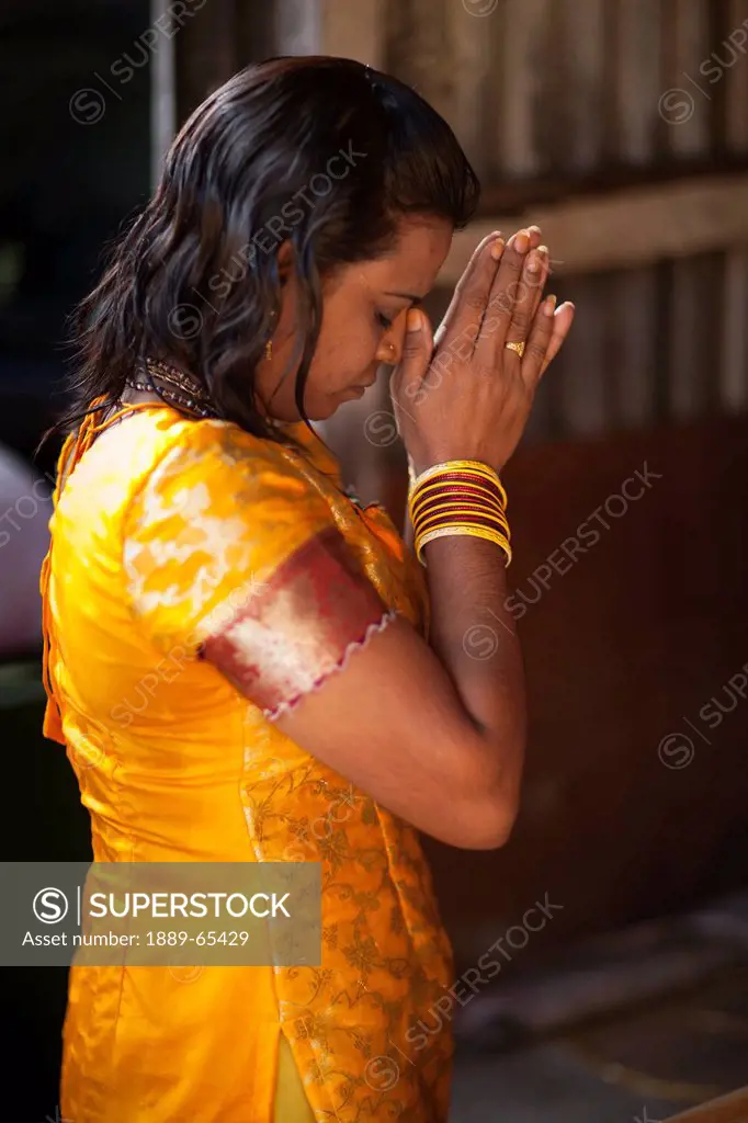 A Young Hindu Woman Praying, George Town Penang Malaysia
