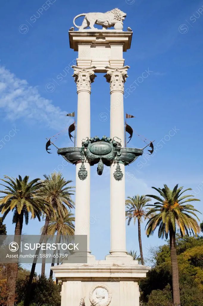 christopher columbus monument, sevilla andalucia spain