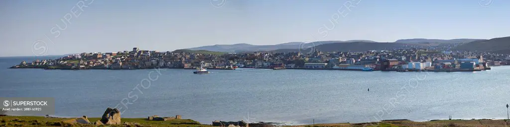 city along the coast, lerwick shetland scotland