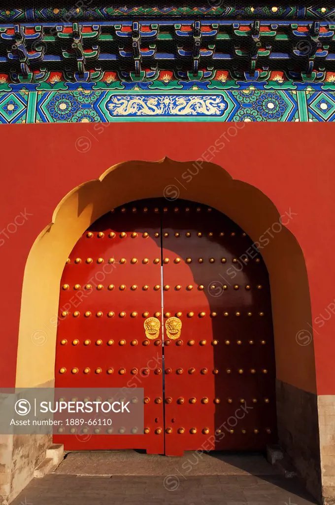 doorway of temple of heaven, beijing, china