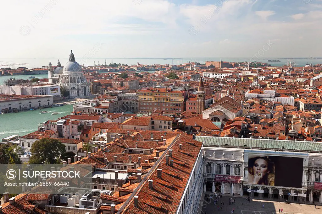 view of st. mark´s square from the bell tower, venice italy