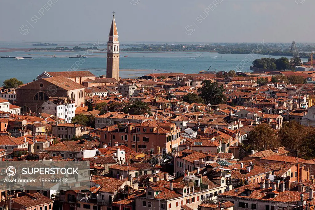 view from the bell tower in st. mark´s square, venice italy