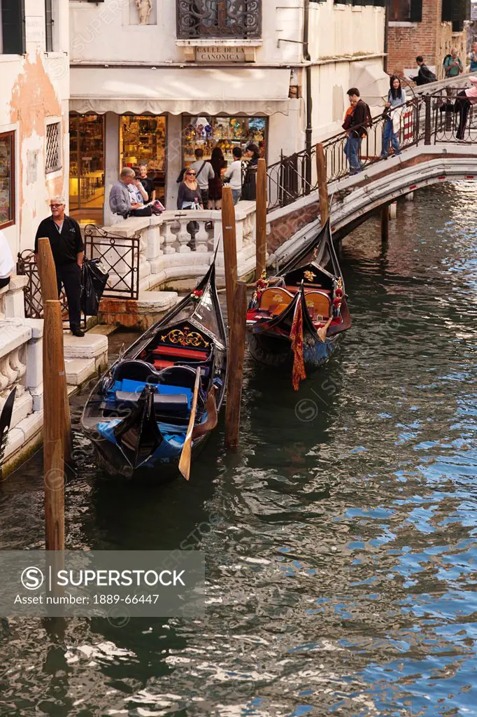 gondolas in the grand canal, venice italy