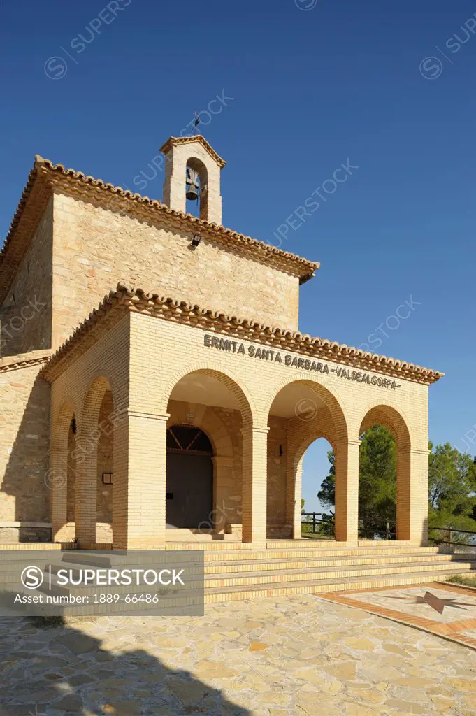 exterior of ermita de santa barbara hermitage, valdealgorfa spain