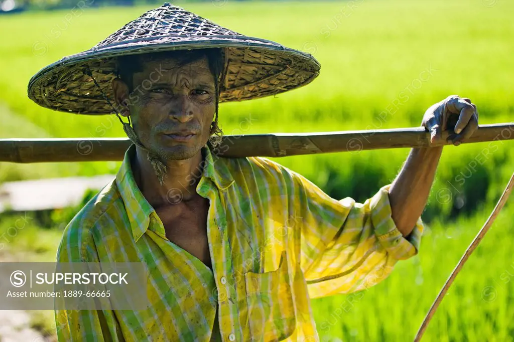 A Man Standing In A Field In A Rural Area Outside Sylhet, Bangladesh
