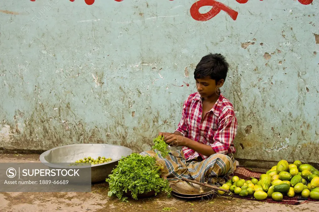 Young Boy With Fresh Produce, Dhaka, Bangladesh
