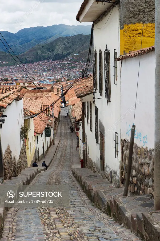 View Of Buildings And A Street In Sacred Valley, Cusco Peru