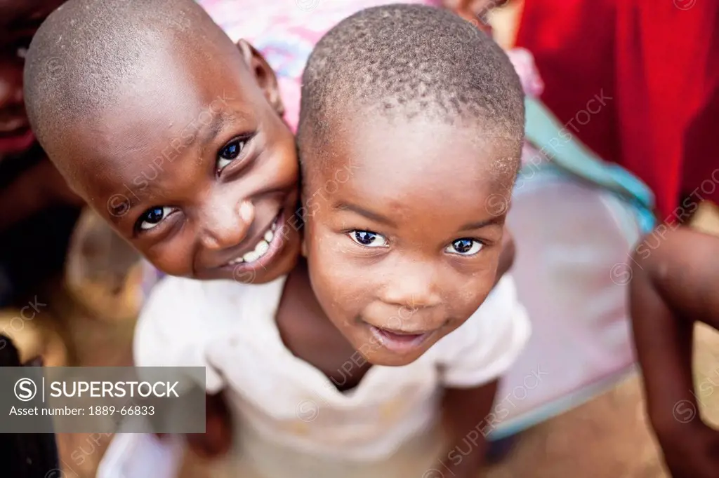 Two Happy Young Ugandan Children, Kampala Uganda Africa
