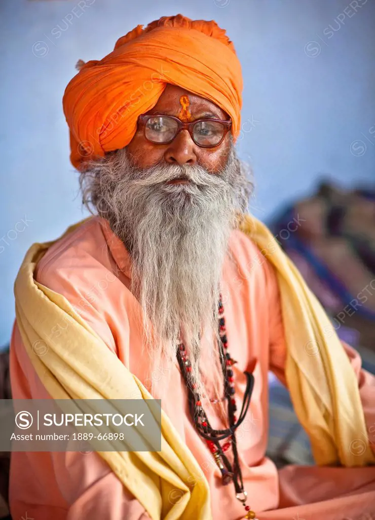 Portrait Of A Holy Man Of Hinduism, Haridwar India