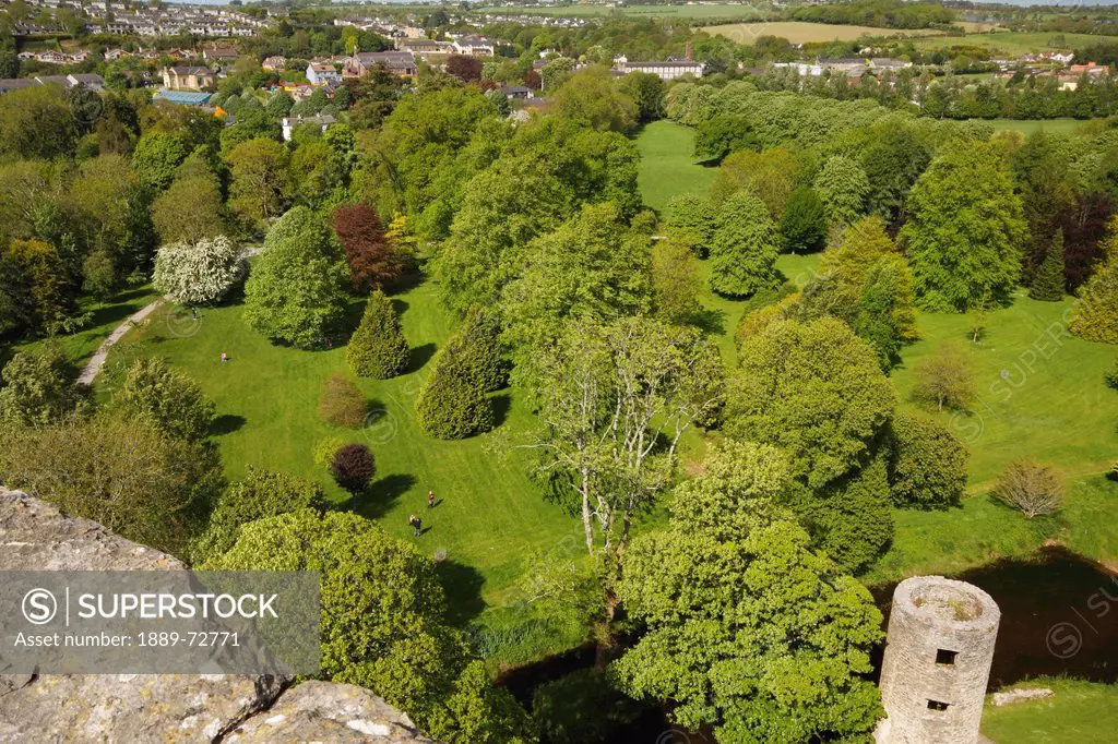 view from the top of blarney castle, county cork ireland