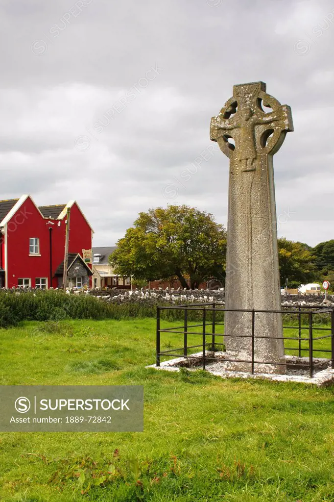 one of the remaining high crosses of kilfenora cathedral, county clare ireland