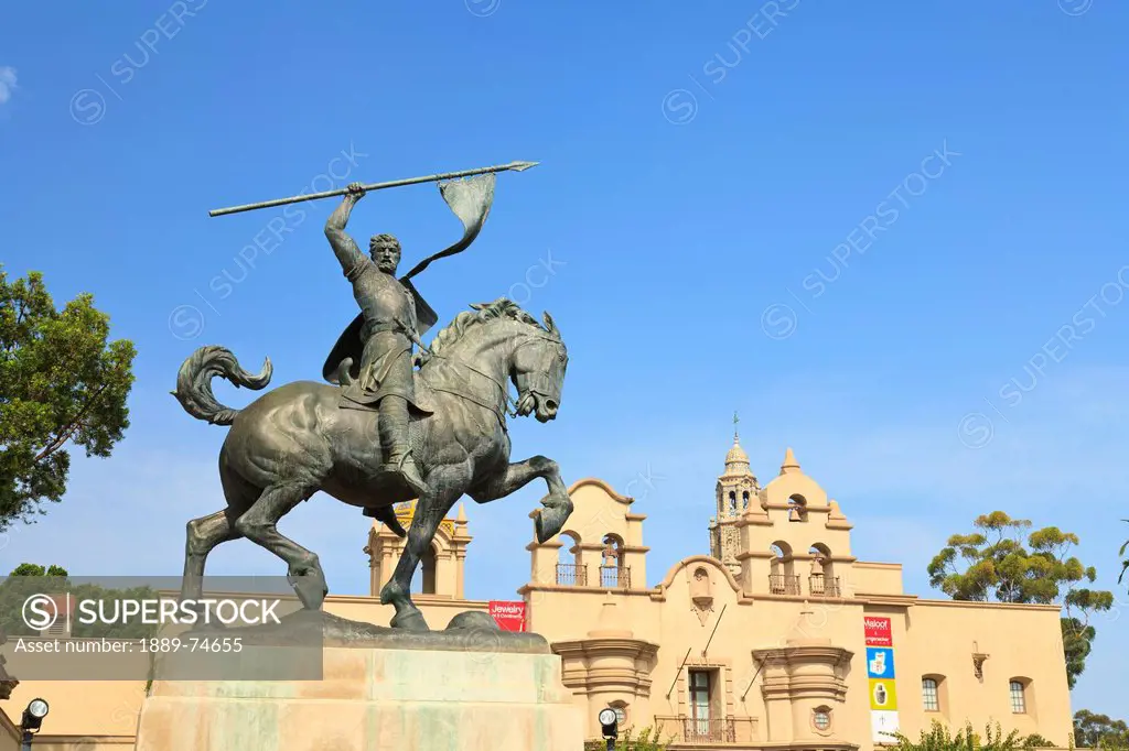 An Equestrian Statue At Museum Of Man In Balboa Park, San Diego California United States Of America