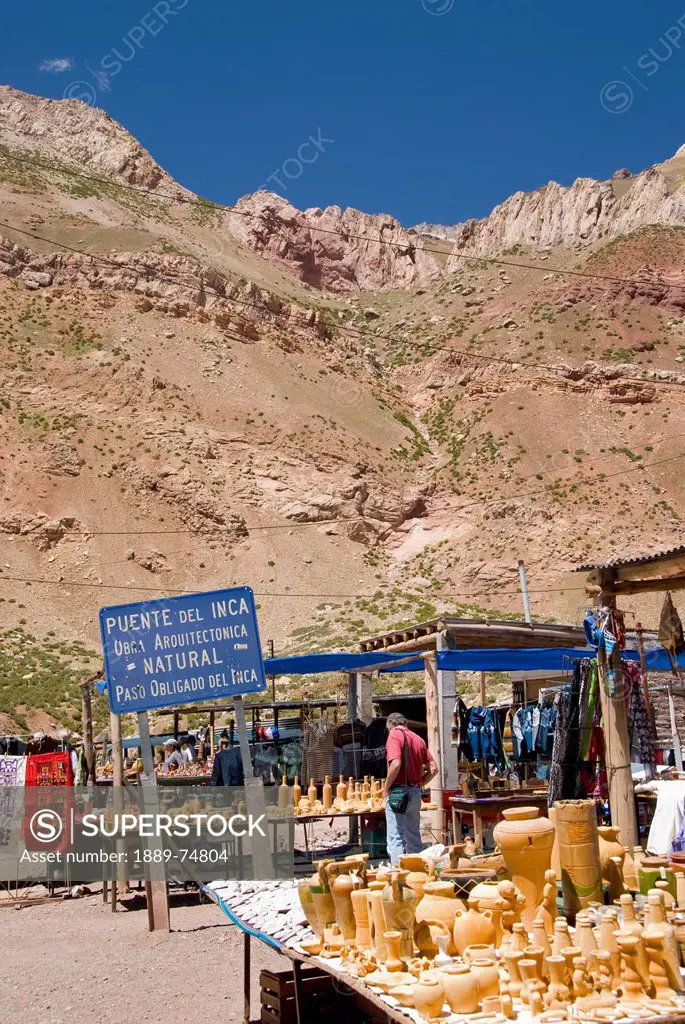 The Artisan Market At Puente Del Inca In The Andes, Mendoza Argentina