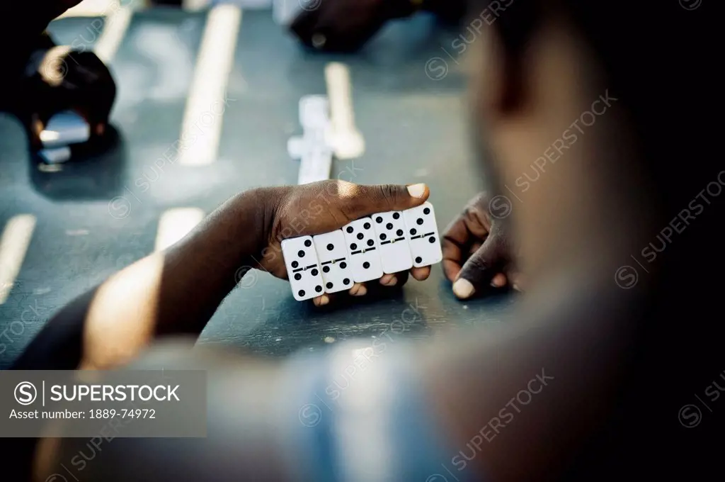 Playing dominoes, south caicos turks and caicos islands