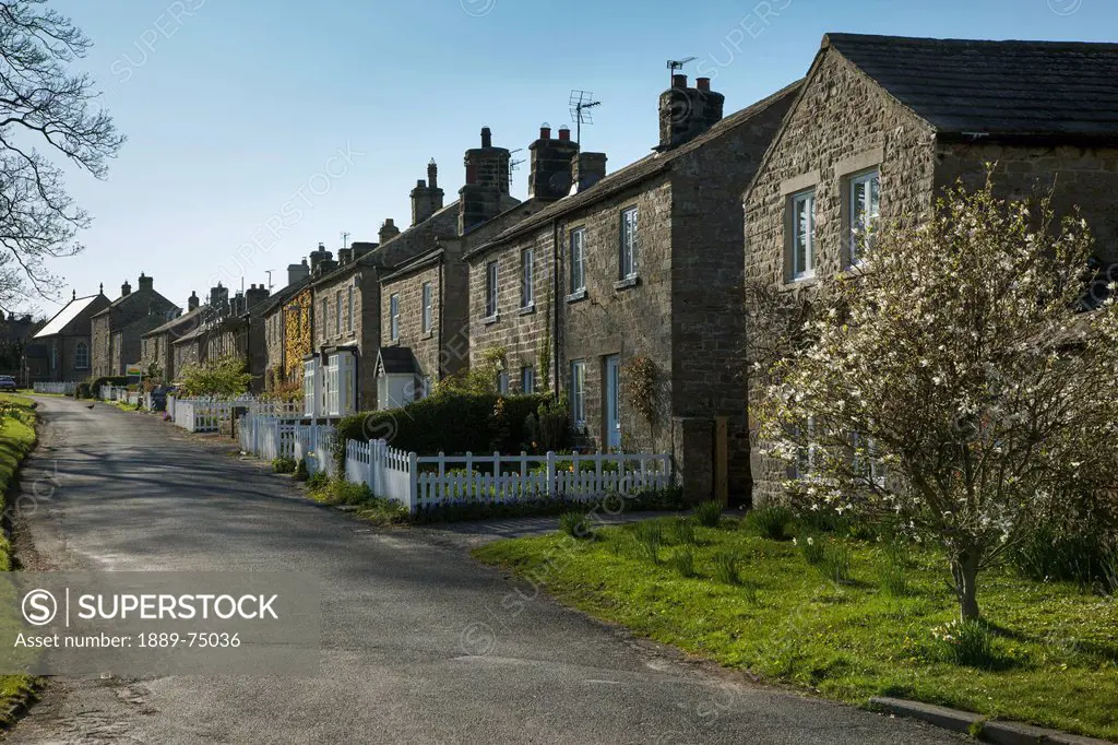 Houses along a street, east witton yorkshire england
