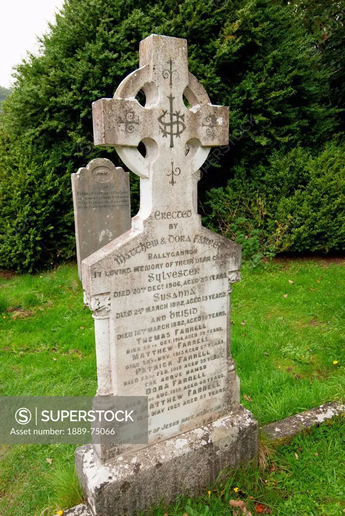 Tombstones In A Cemetery, Ireland