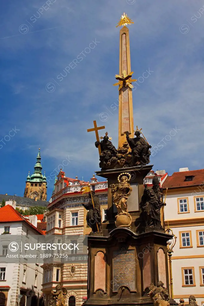 Holy Trinity Column In Mala Strana District, Prague Czech Republic