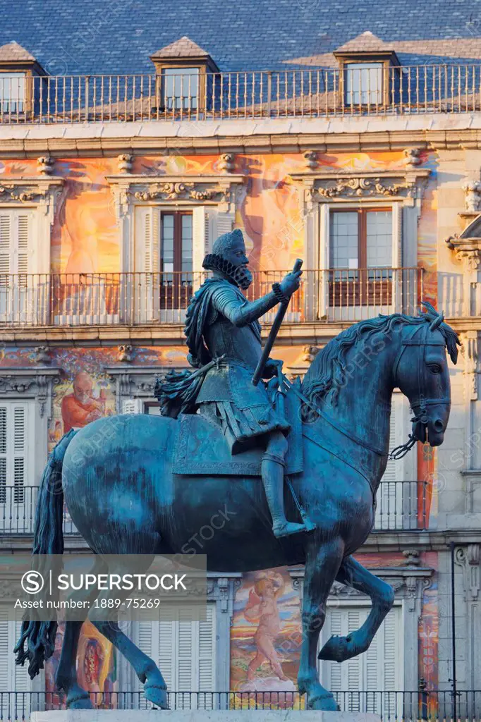 Equestrian Statue Of King Felipe Iii, Madrid Spain