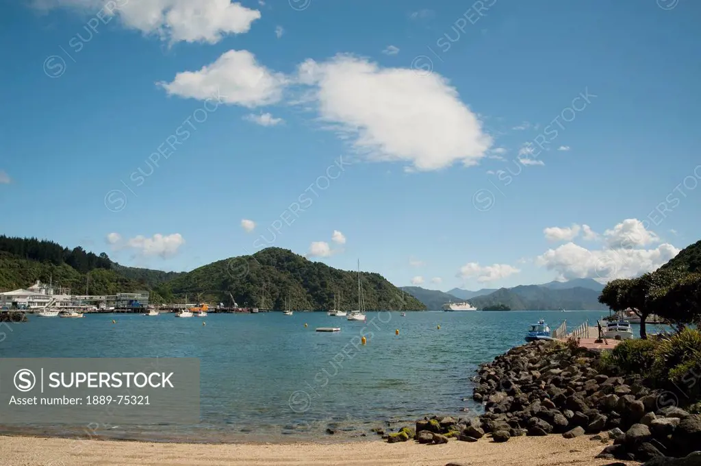 Boats Moored In Port Picton, Picton New Zealand