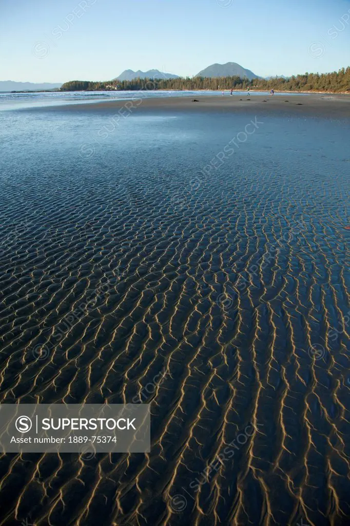 Ripples Form In The Sand At Chesterman´s Beach And Frank Island Near Tofino, British Columbia Canada