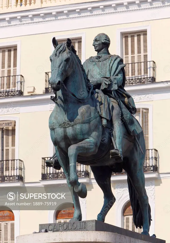 Equestrian Statue Of King Carlos Iii, Madrid Spain