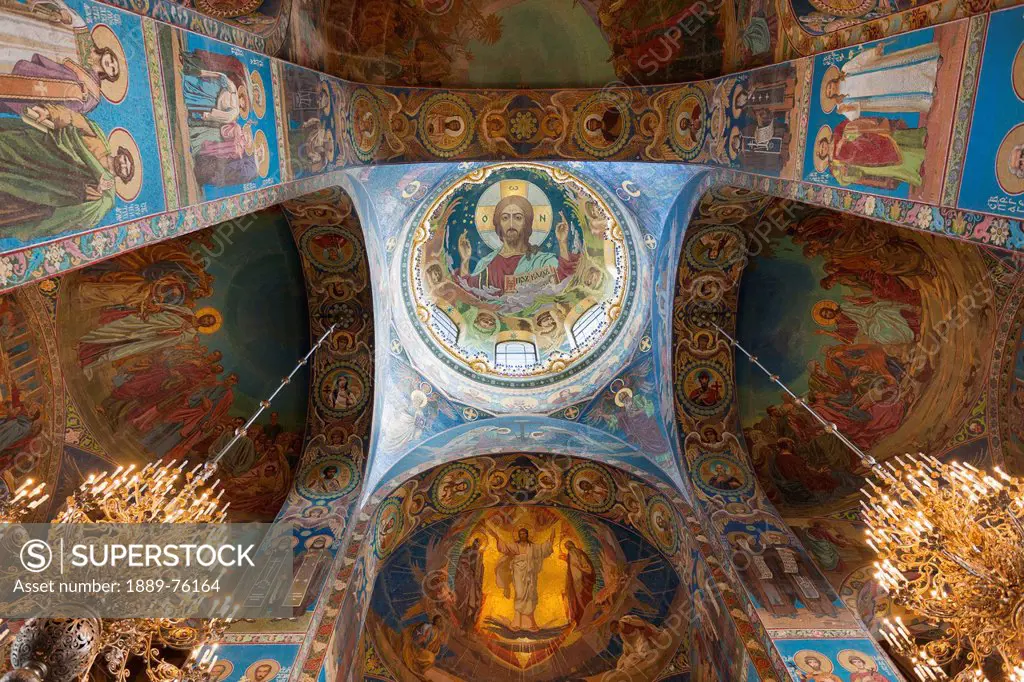 Mosaics inside the church of the savior of spilled blood, st. petersburg russia