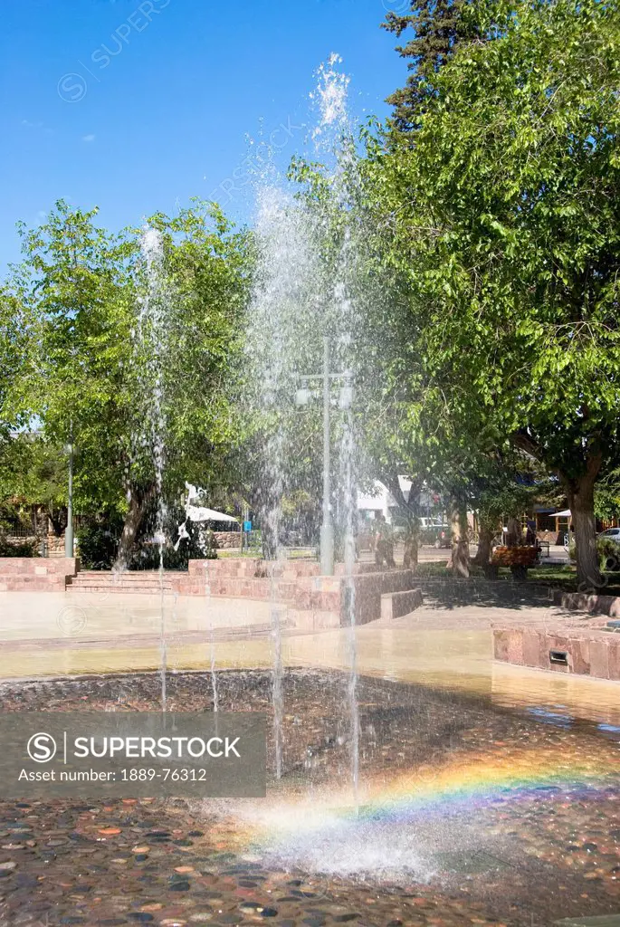 Water fountain on a plaza, chacras de coria mendoza argentina