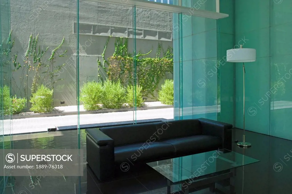 Lobby of a modern building with a glass wall, mendoza argentina