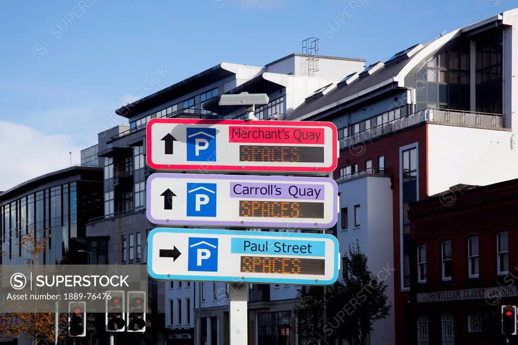 Signs for parking, cork city county cork ireland