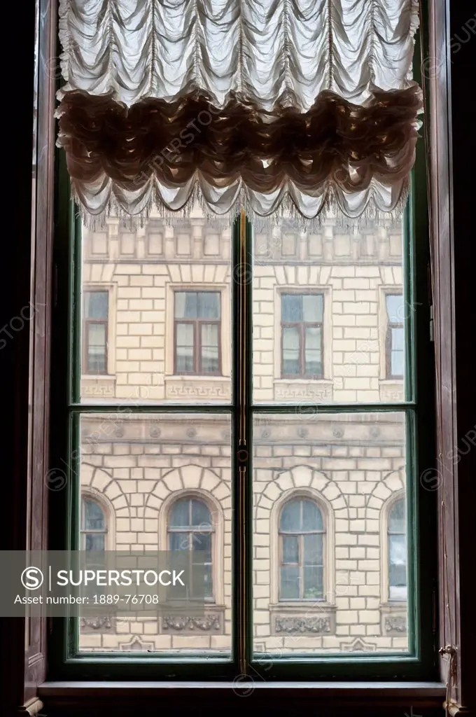 View of a building out the window of winter palace, st. petersburg russia