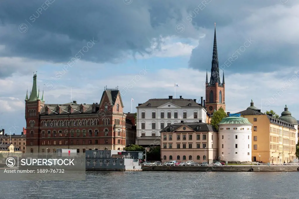 Buildings along the water´s edge, stockholm sweden