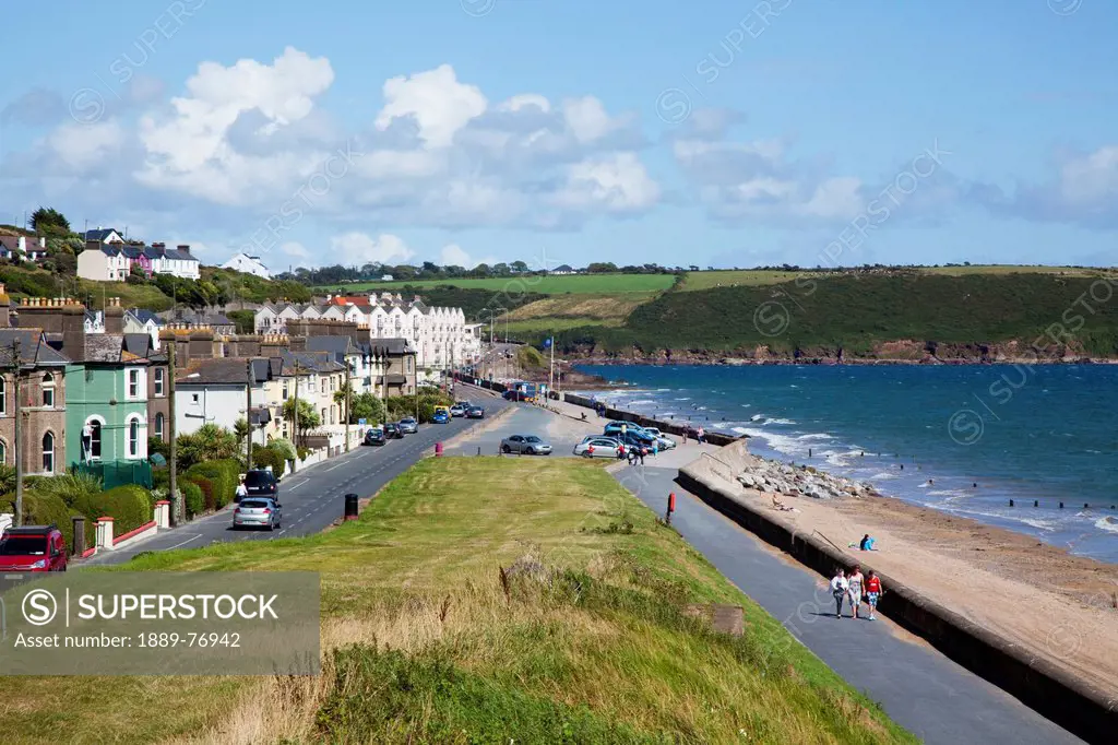 Promenade and street along the beach, youghal county cork ireland