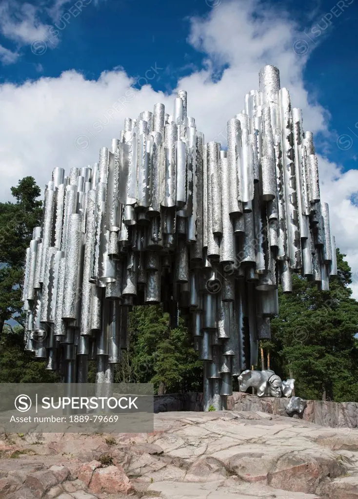 a musical monument constructed like a pipe organ, helsinki, finland