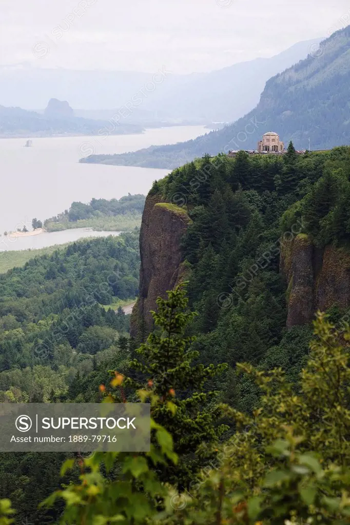 crown point and vista house in the columbia river gorge, oregon united states of america
