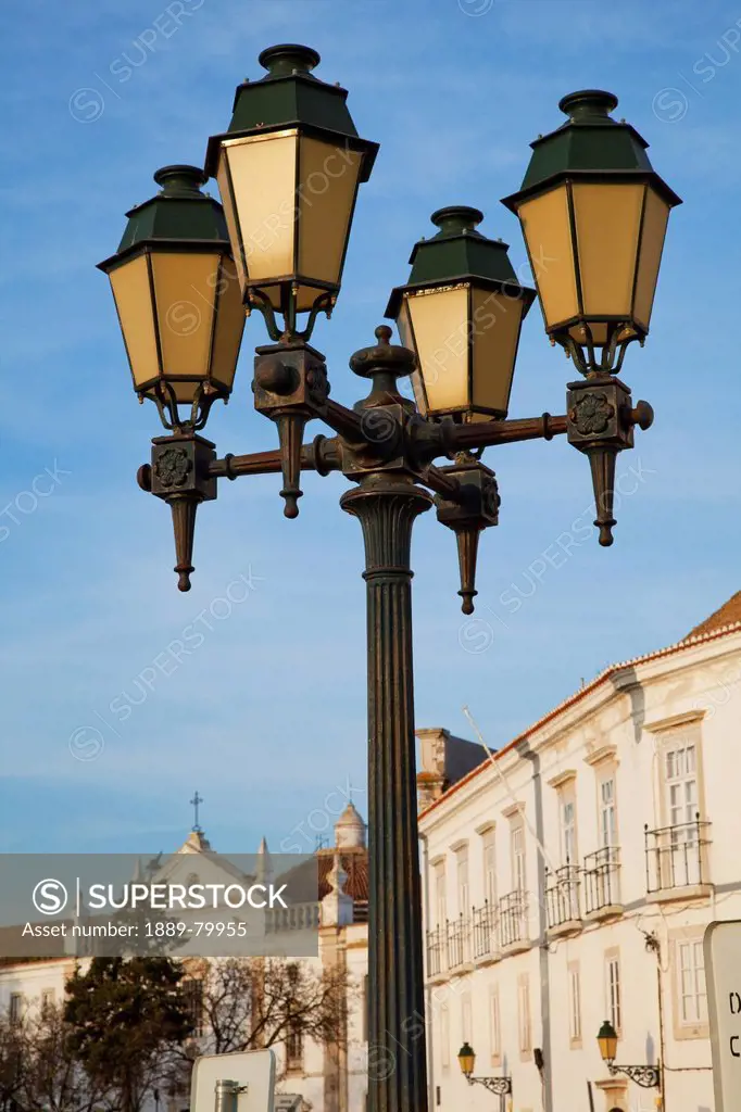 a decorative street light, faro algarve portugal