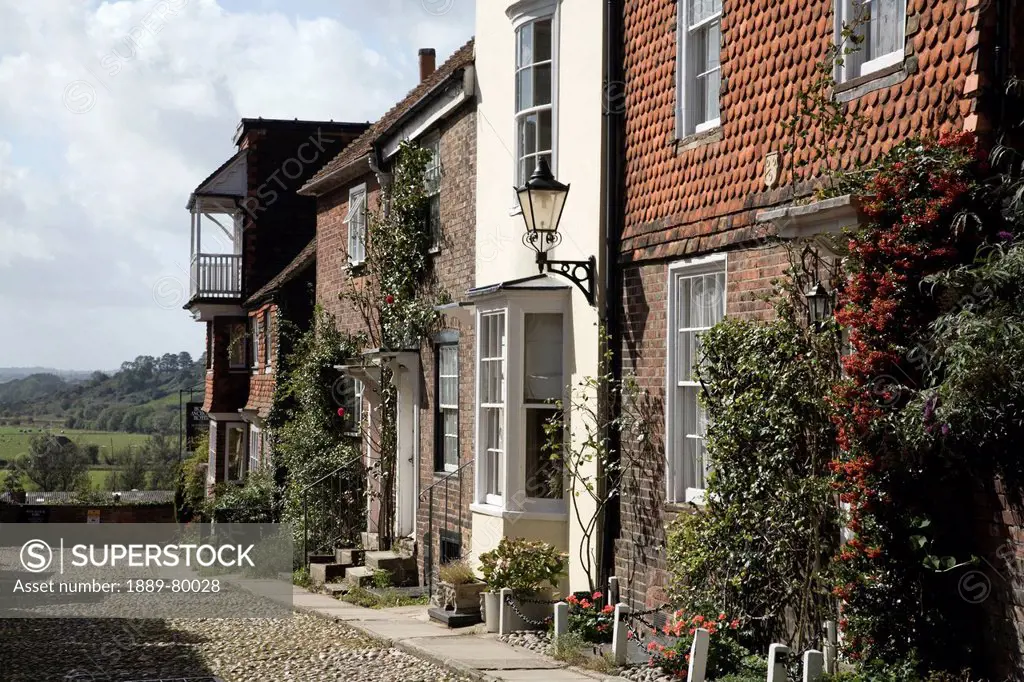 a tudor style house on a cobbled street, rye sussex england