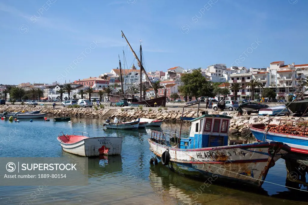 boats in the harbour, lagos algarve portugal
