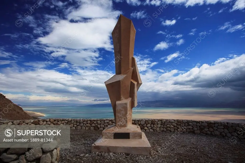 Field school monument at the edge of the dead sea, ein gedi israel